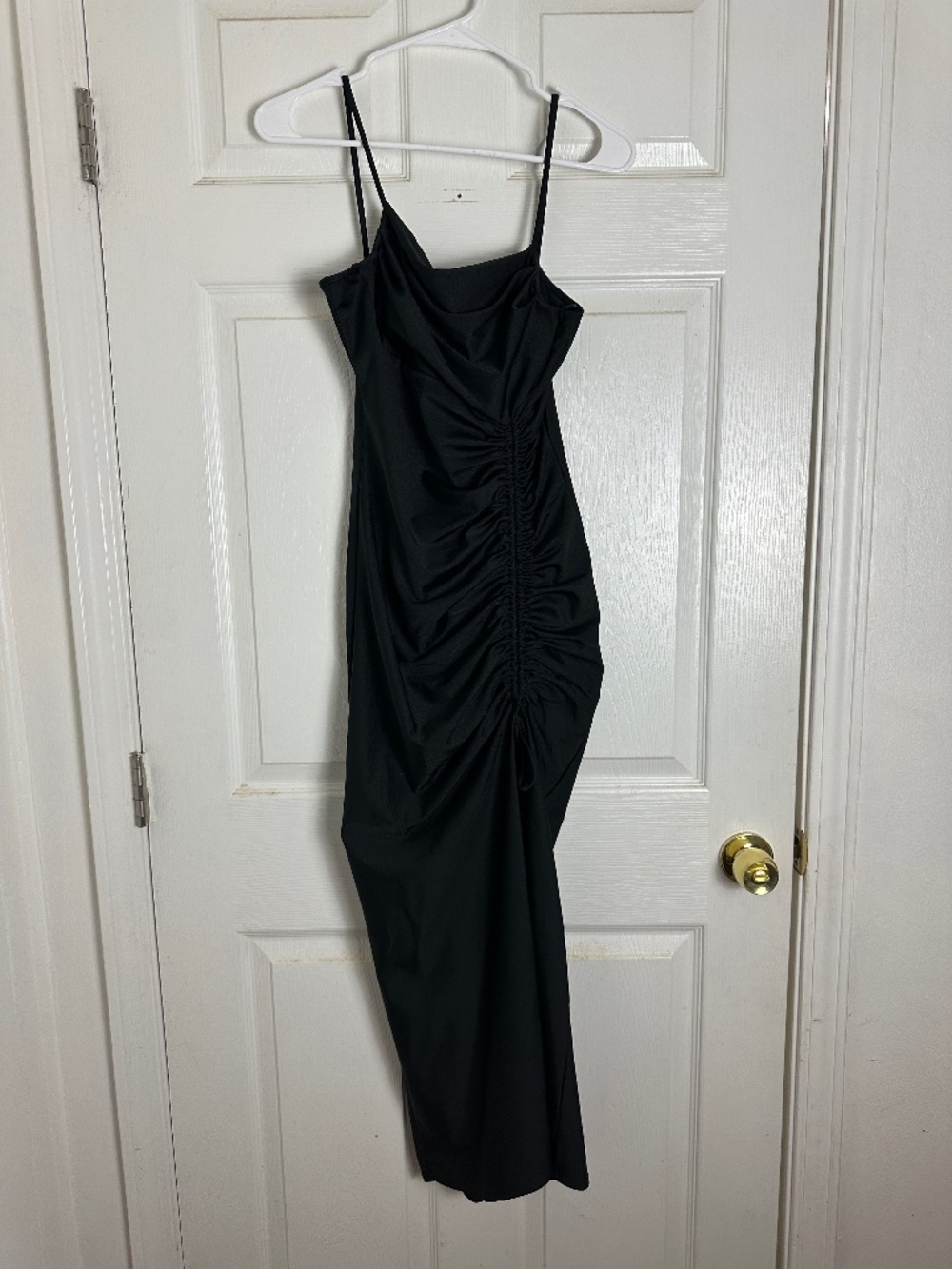 Liz & Sara Black Rouched Maxi Sexy Romantic Whimsygoth Dress Women Size M